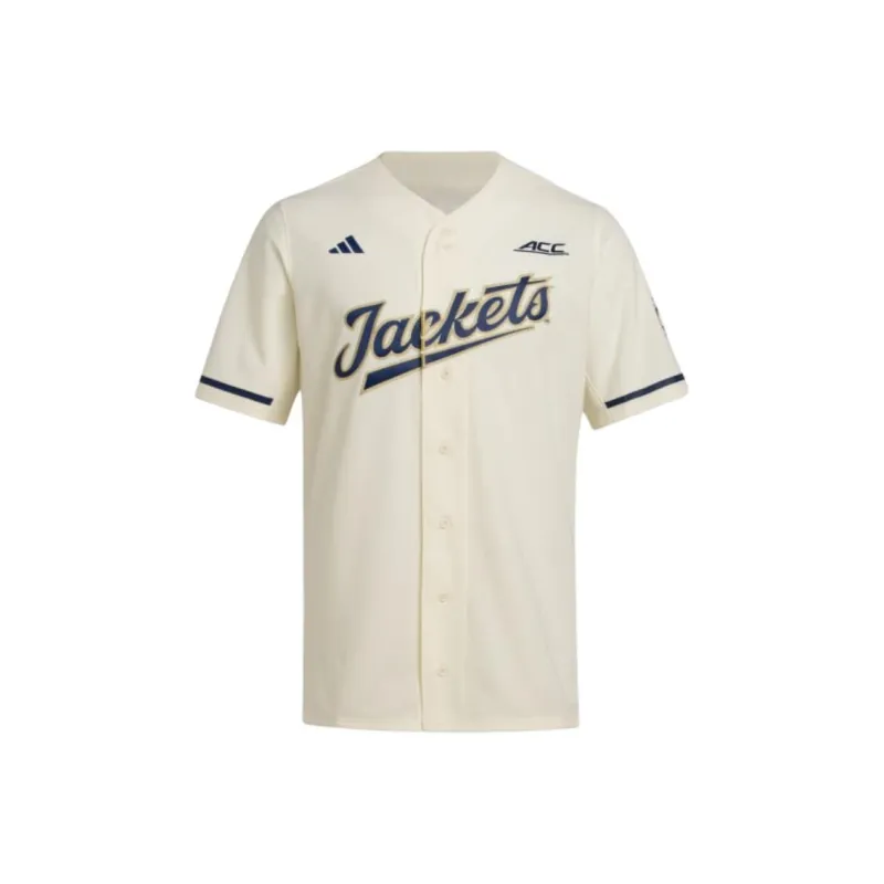 Adidas Free Shipping With AdiClub Georgia Tech Full Button Jersey-0
