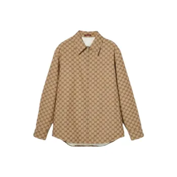 GUCCI Monogrammed Collared Zip Up Jacket