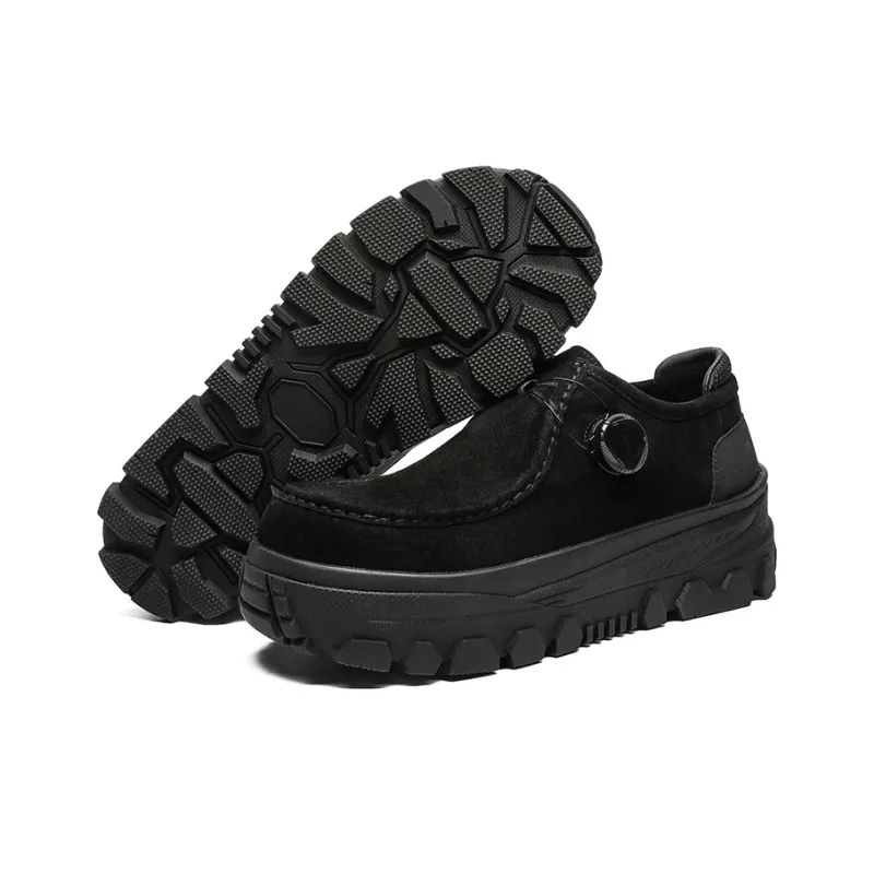 ESTEE GEEA Slip Resistant, Abrasion Resistant, Lightweight, Height Increasing Coverage Low Top Casual Shoes Men's Black-3
