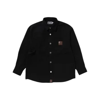 A BATHING APE Bathing Ape Logo Canvas L/S Work Shirt