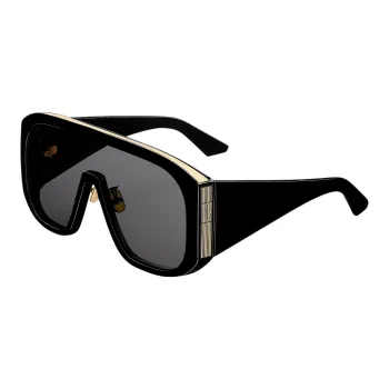 DIOR Polyamide Resin Metal Irregular Shape Sunglasses Unisex Black