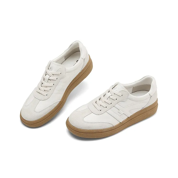 HANG TEN Low Top Skateboard Shoes Women's White Gray-4