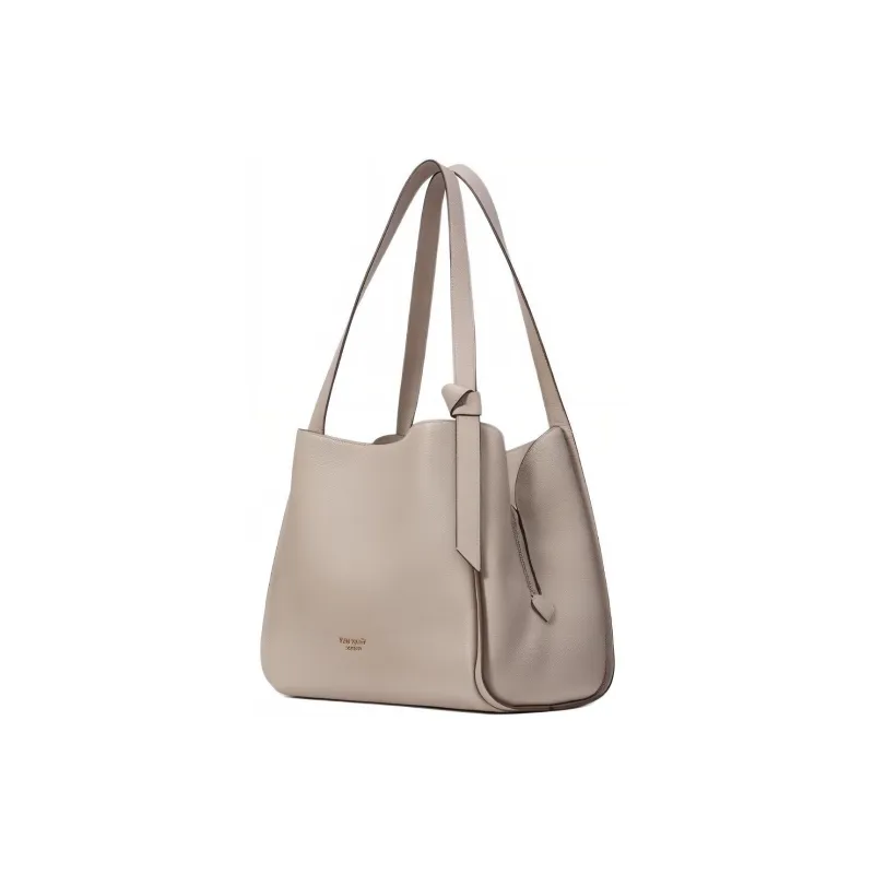 Kate Spade Knott Cow Leather Tote Bag Shopping Bag Handbag Shoulder Bag Women's Gray-1