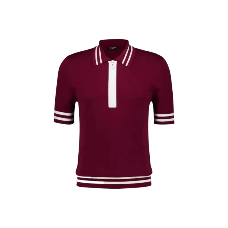 BALMAIN Monogrammed Jacquard Polo Shirt-0