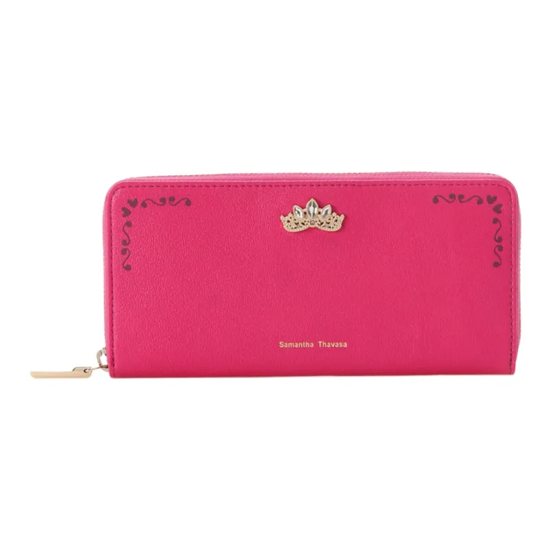Disney Cow Leather Wallet Women's Pink-0