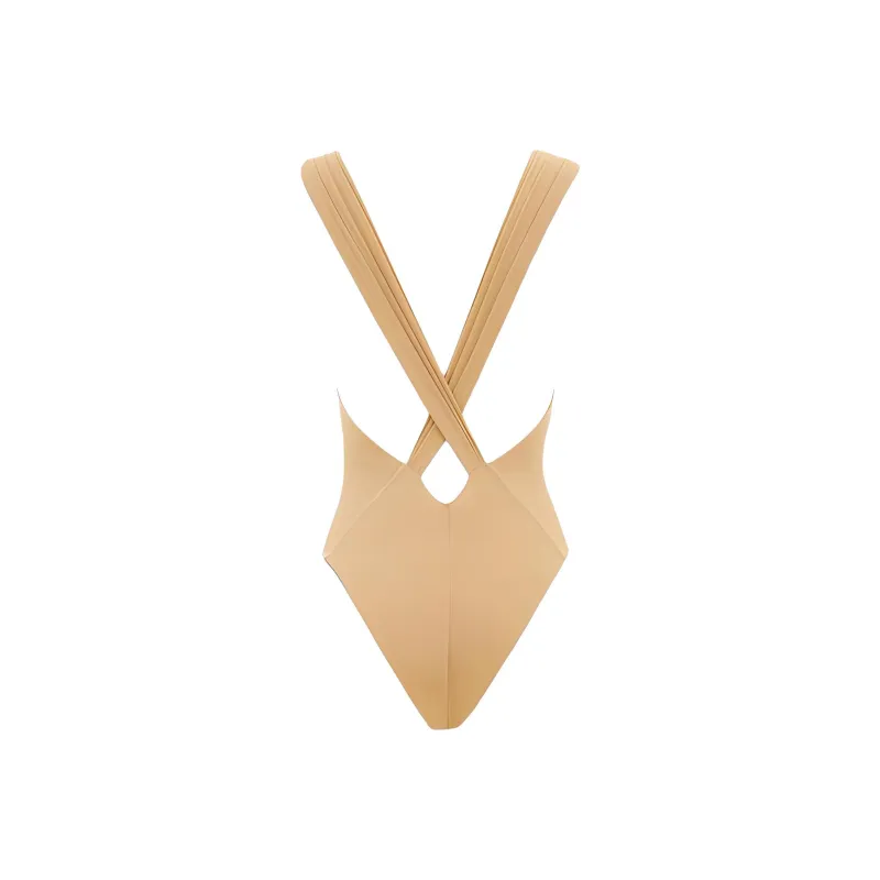 SAINT LAURENT Cross Back Sleeveless Bodysuit-1