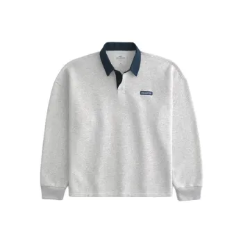 Hollister Polo Shirt Men's Light Heather Gray