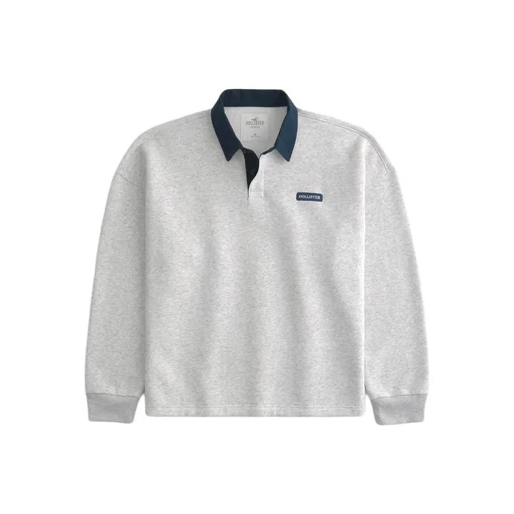 Hollister Polo Shirt Men's Light Heather Gray-0