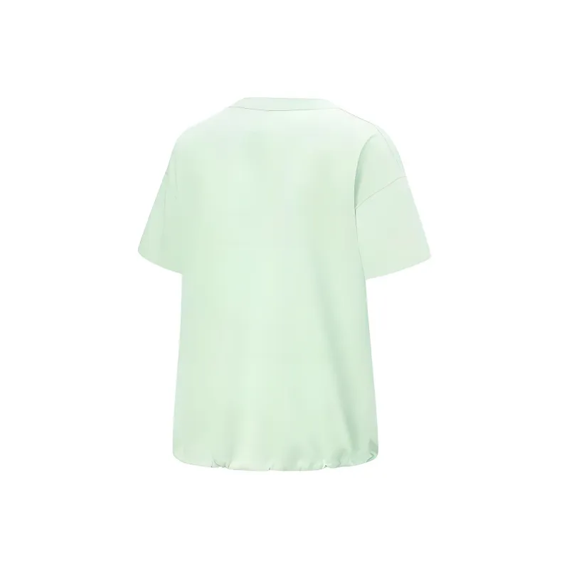 LiNing Drop Shoulder Sleeve T Shirt Women's Ice Cream Green-1