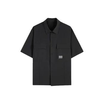 GXG Urban Aesthetics Of The Blockbuster Weaving Series Shirts Men Dark Gray