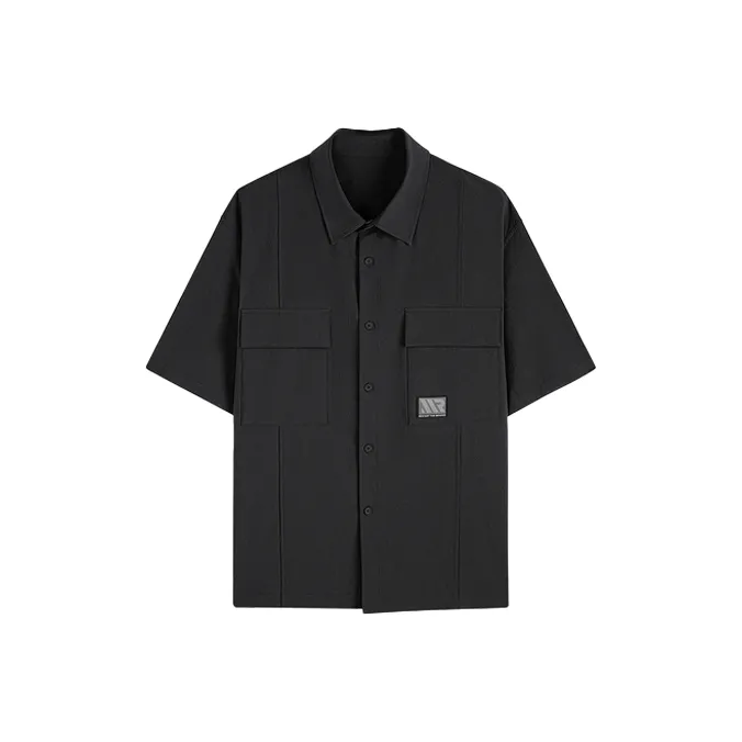 GXG Urban Aesthetics Of The Blockbuster Weaving Series Shirts Men Dark Gray-0