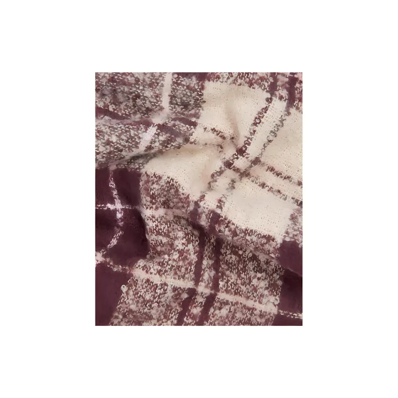 BARBOUR Elastane Knit Scarves Unisex Crimson Pearl Color-4