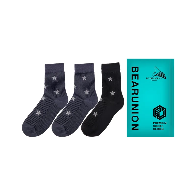 BEAR UNION Mid Calf Socks Women's 3 Pack-12