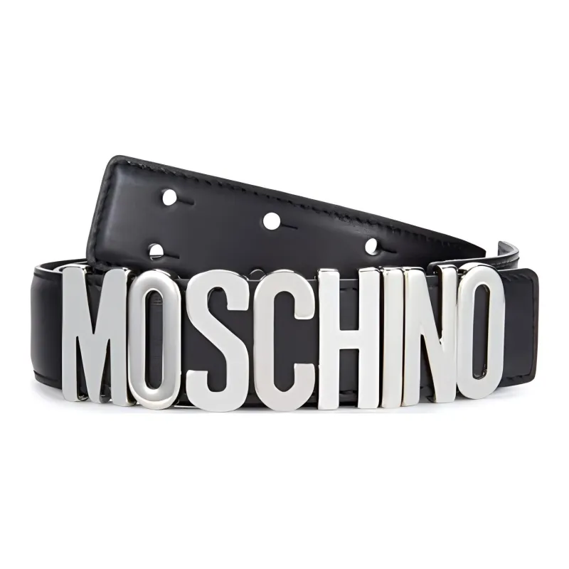MOSCHINO Calf Leather Logo Belt-2