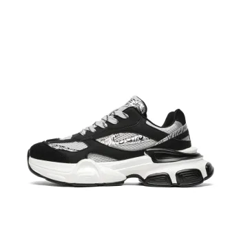 SUPEREDGE Cushioning, Abrasion Resistant, Slip Resistant Low Top Chunky Sneakers Unisex Silver Black