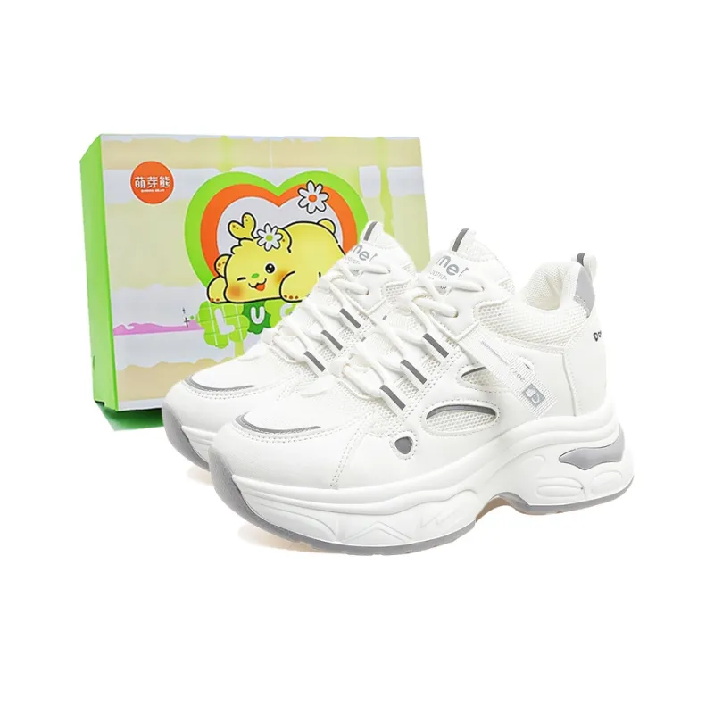 Budding Bear Anti-Slip Wear-Resistant Breathable Height Increasing Low-Top Chunky Sneakers Women's Box-5