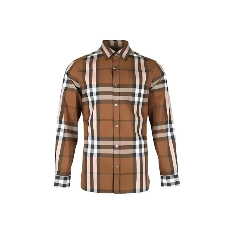 Burberry Shirts Men Brown-0
