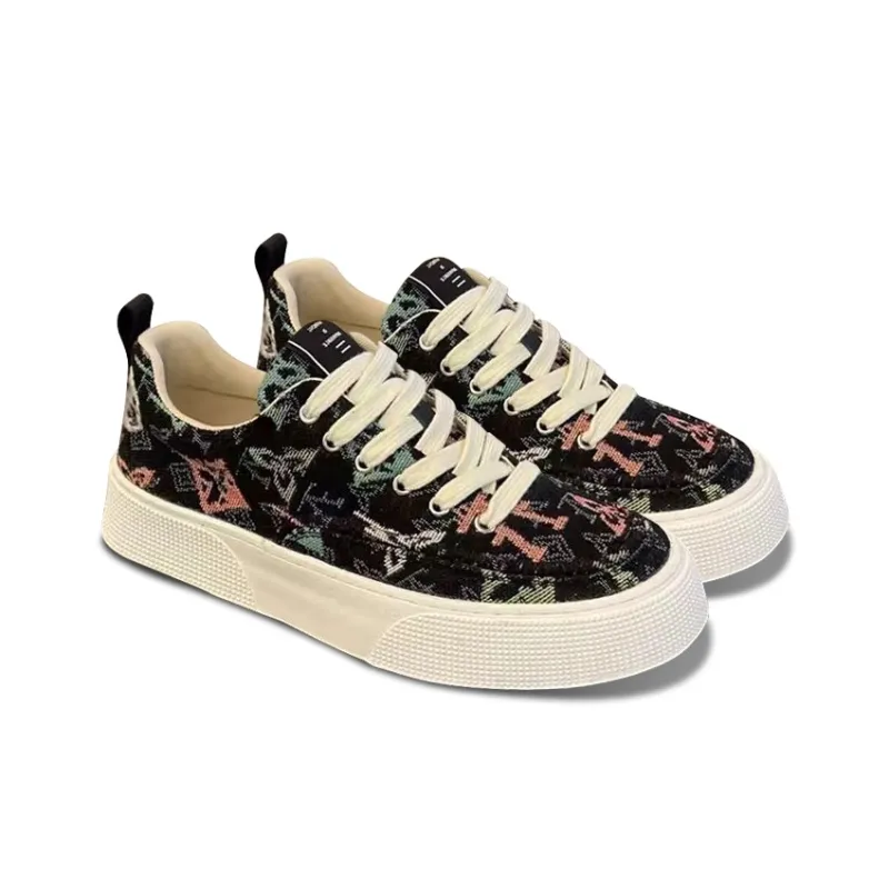 MEXICAN Low Top Skateboard Shoes Men's Black-3