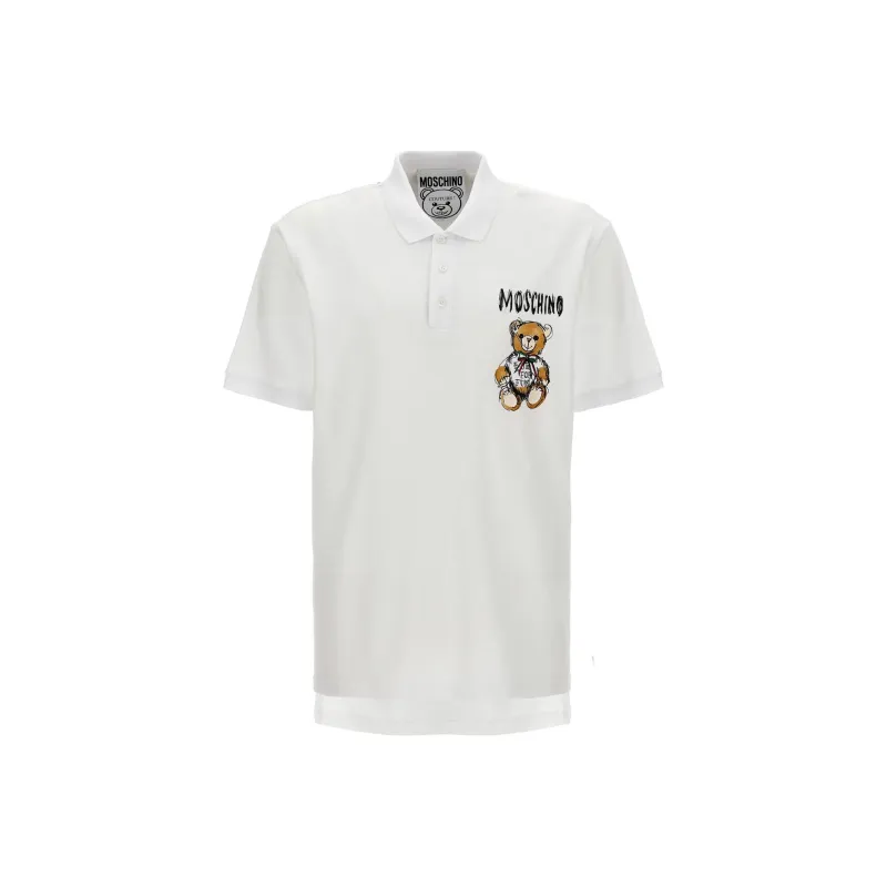 MOSCHINO Teddy Bear Motif Short Sleeved Polo Shirt-0