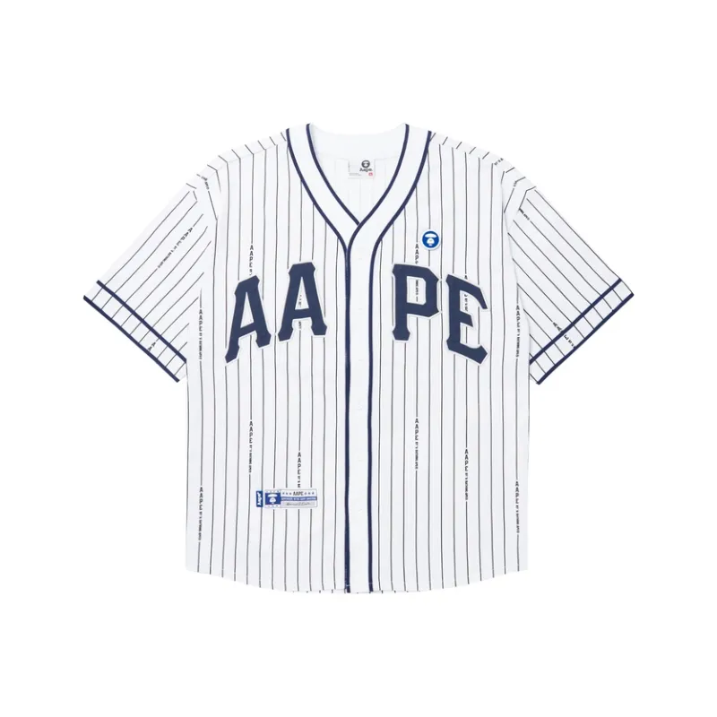 Aape Logo patch Striped Cotton Shirt-2