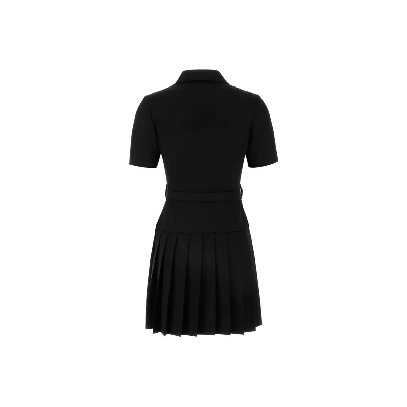 MIU MIU Short Sleeved Belted Pleated Dress-1