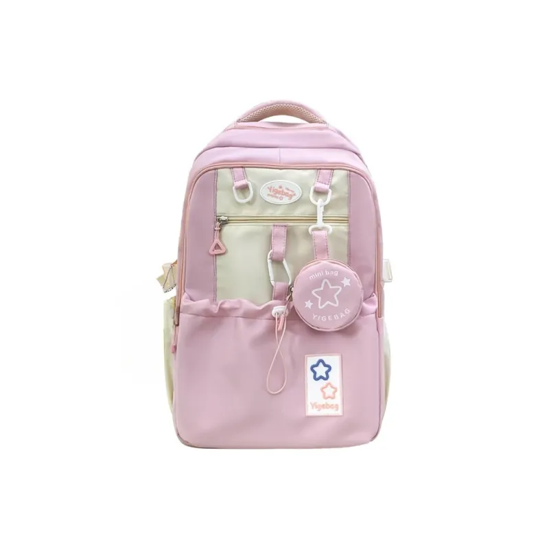 URBAN FOREST Nylon Backpack Unisex Purple/Yellow/Blue/Pink/Black-12