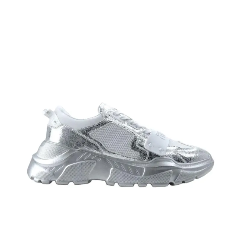 VERSACE JEANS COUTURE Low Top Casual Shoes Men's Silver-1