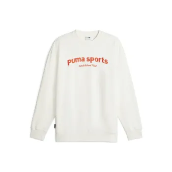 PUMA TEAM Crew Fleece Sweatshirt Men's White