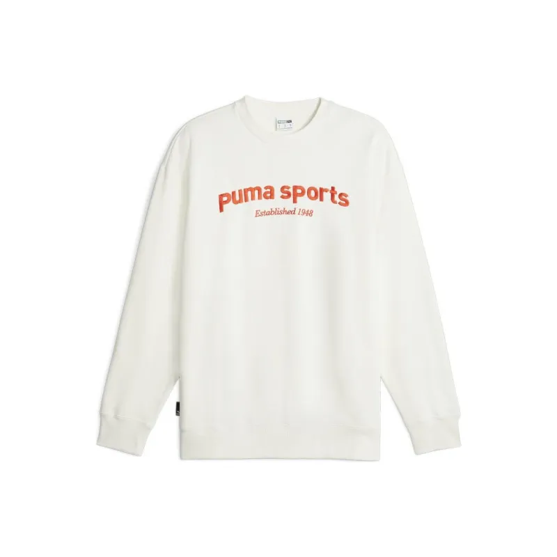 PUMA TEAM Crew Fleece Sweatshirt Men's White-0