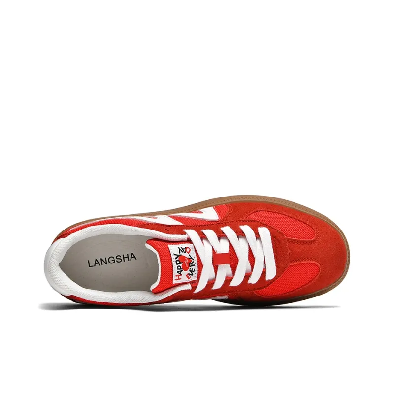 Lanza Skateboard Shoes Unisex Low Top Hot Red/Hepburn Black/Prussian Blue-4