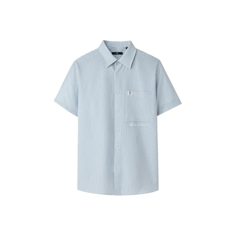 HLA Shirts Men Light Blue Stripes 65-0