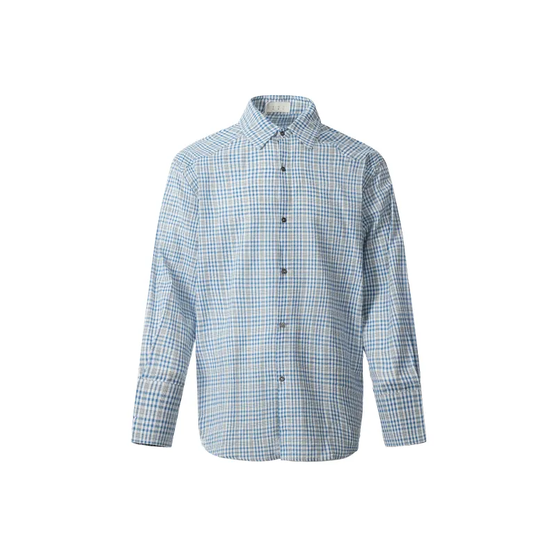 GBXM Shirt Unisex Blue White Plaid-0