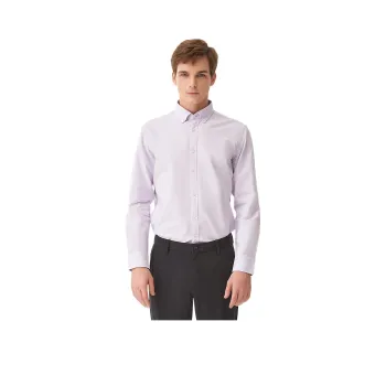 DANIEL HECHTER Shirt Spring Fall Men's Light Purple