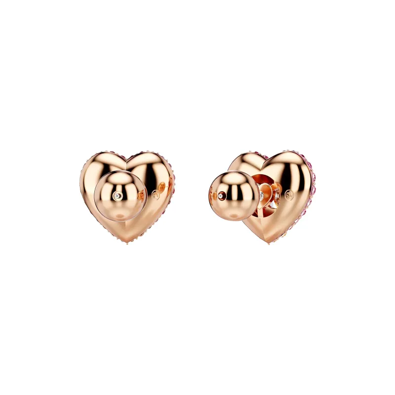 Swarovski Synthetic Cubic Zirconia Faux Crystal Rose Gold-Tone Plated Stud Earrings Women's Pink-2