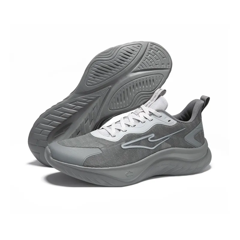Erke Cushioning, Breathable, Lightweight Low Top Sprint Running Shoes Men's Mist Gray Steel Gray-3