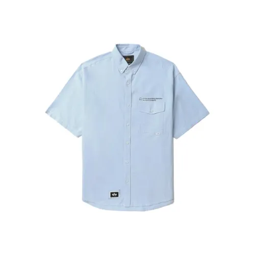 Alpha Industries Shirts Unisex Blue