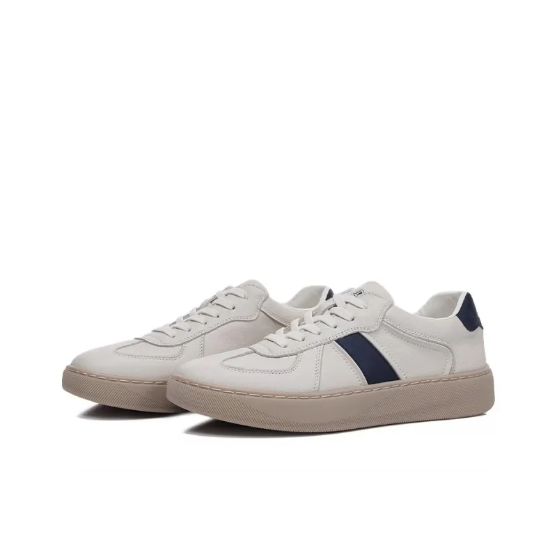 Bansley Abrasion Resistant Low Top Skateboard Shoes Men's White-1
