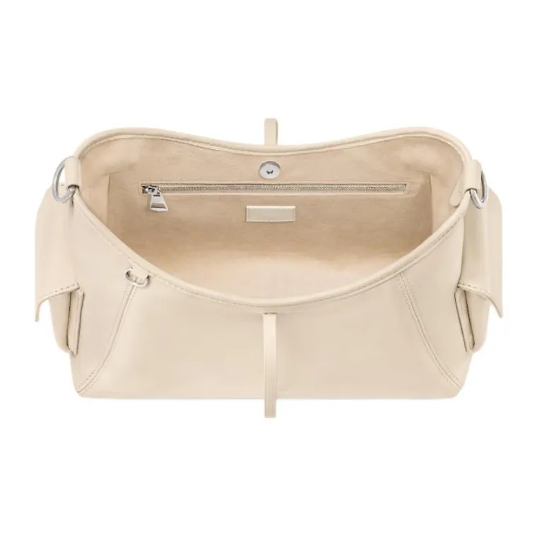 LOUIS VUITTON Carryall Sheepskin Handbag, Shoulder Bag Small Size Women's White-3