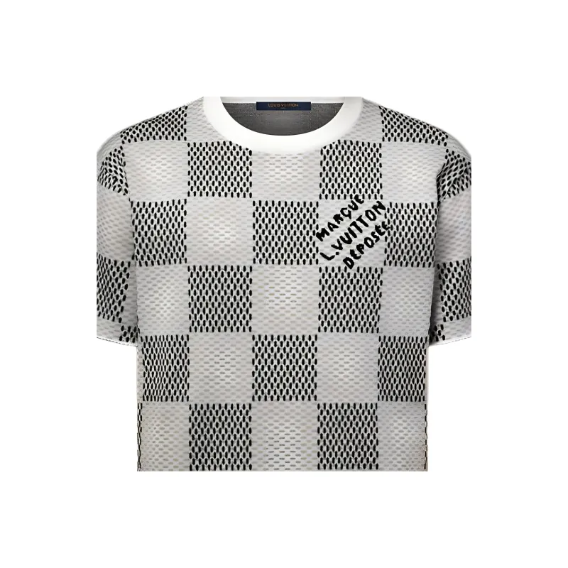 LOUIS VUITTON Damier Jacquard Short-Sleeved Crewneck-3