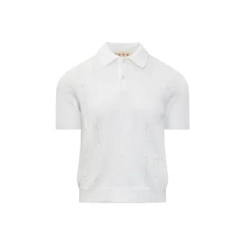 MARNI Pointelle knit Polo Shirt
