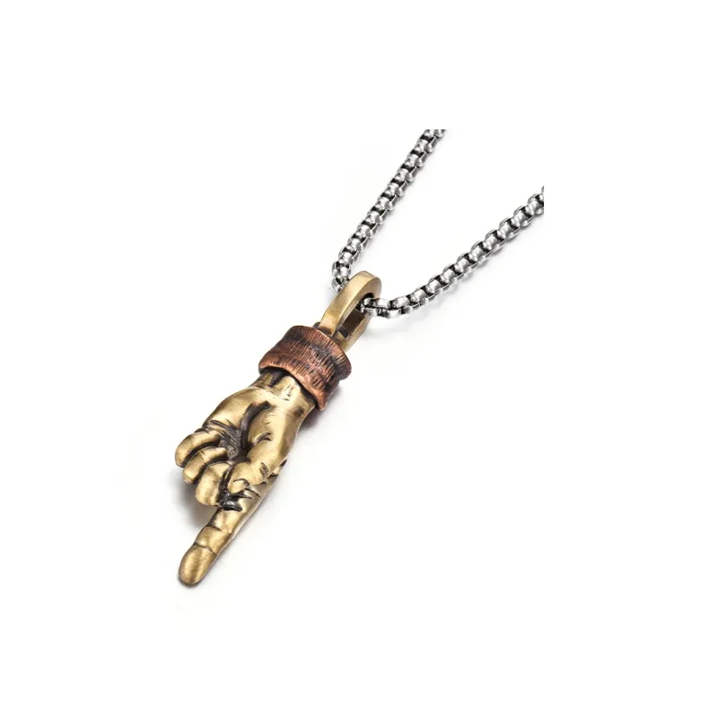 IDEAGEMER Brass Necklaces Men's-5