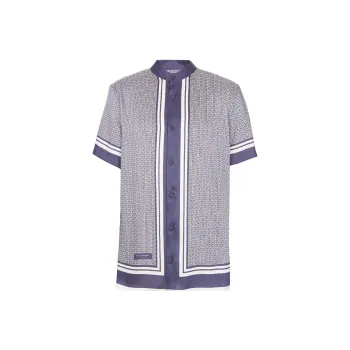 BALMAIN Monogrammed Scarf-Printed Shirt