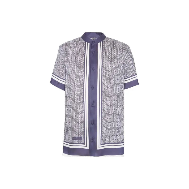 BALMAIN Monogrammed Scarf-Printed Shirt-0