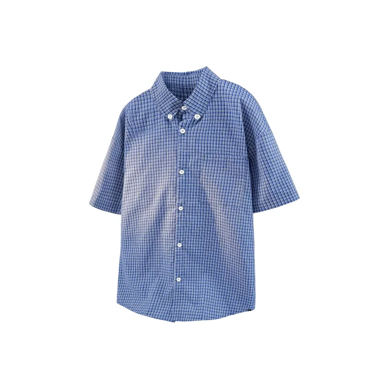 TESTUNG Shirt Unisex Blue Plaid Element-14