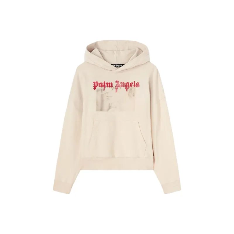 PALM ANGELS Portrait print Cotton Hoodie-0