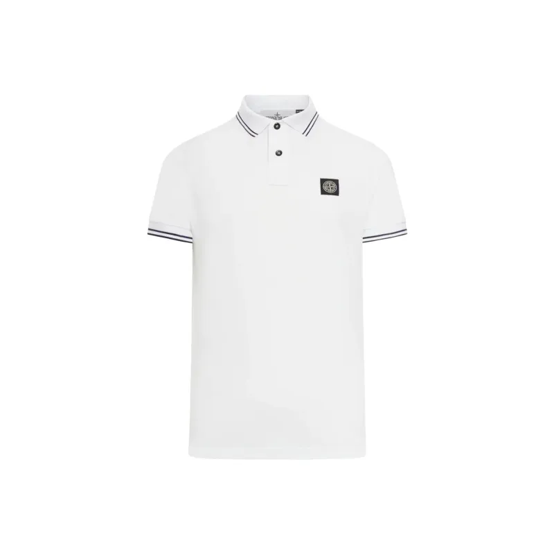 STONE ISLAND Logo Patch Short Sleeved Polo Shirt-0