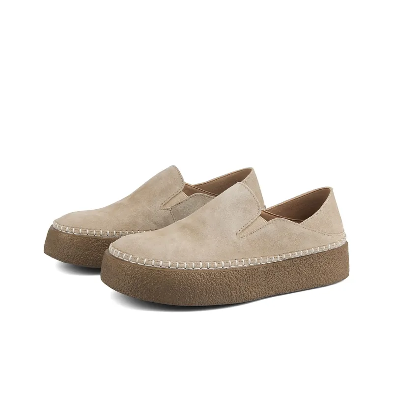 New Korea Loafers Platform Men's Apricot-2