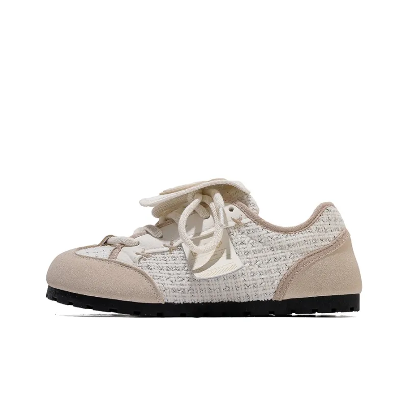 ΛOLUNKΛ Canvas Shoes Women's Low Top Beige/Black/Yellow-0
