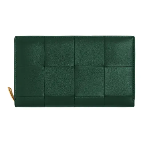 Bottega Veneta CASSETTE Lambskin Wallet Women's Emerald Green