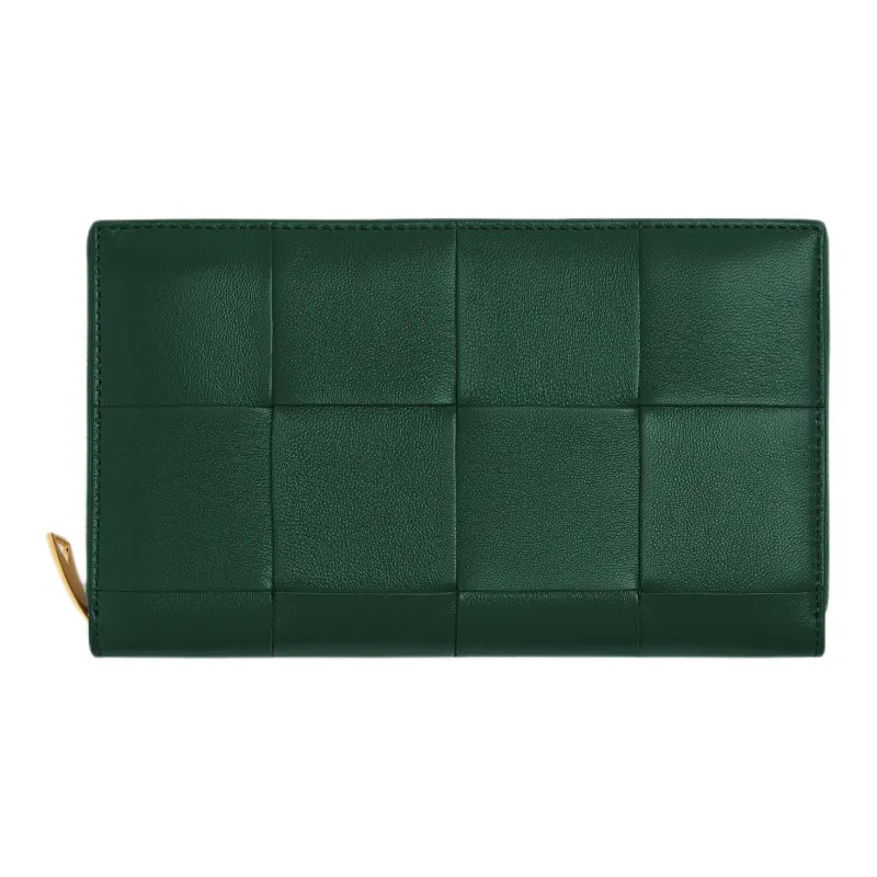 Bottega Veneta CASSETTE Lambskin Wallet Women's Emerald Green-0